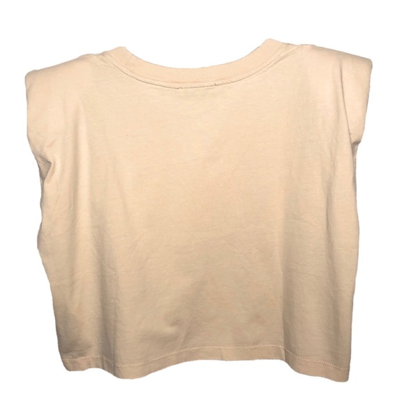 ZARA shoulder padded cropped T-shirts top blouse - Picture 5 of 6